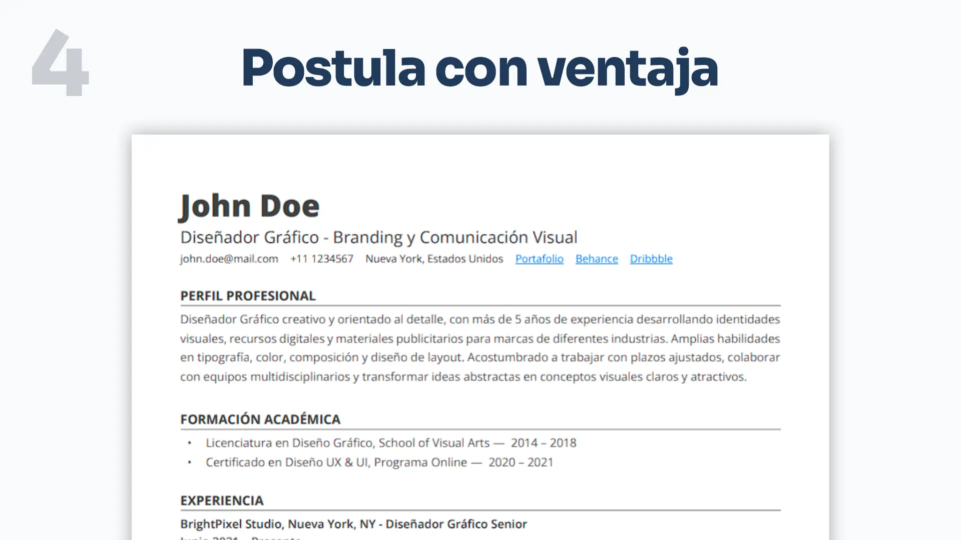 Postulación de la vacante